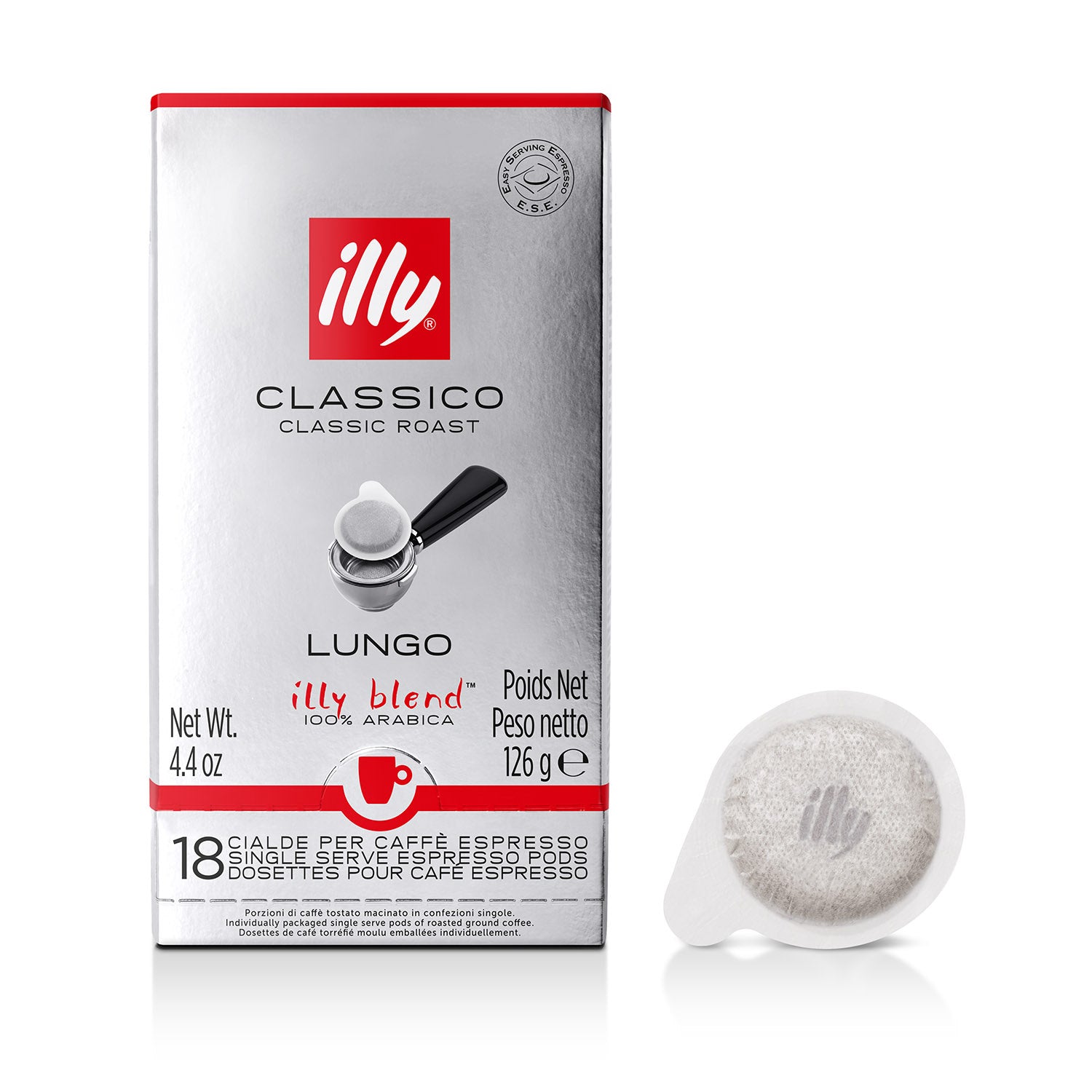 illy E.S.E. Servings pads Monodose Classico Lungo (18 stuks)
